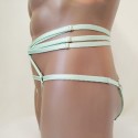 Harness Crotchless Panties with Rings green