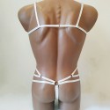 Harness Lingerie set with Open Cup Bra and Open Crotch Panties white