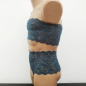 Harness Lace Lingerie set with Bra and Open Crotch Panties blue