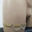 Leg Garter Harness 1 line with Rings and Chains (1 piece) bronze