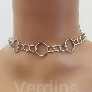Chain Choker with Rings black