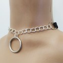 Choker Harness 1 line with Chains and Big Ring (a Lot Of Colours) black