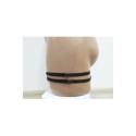 Leg Garter Harness 2 lines with Rings (1 piece) black