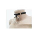 Choker Harness 1 line with 4 Big Rings (a Lot Of Colours) black