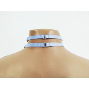 Choker Harness 2 lines with 7 Big Rings (a Lot Of Colours) lavanda