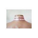 Choker Harness 2 lines with 7 Big Rings (a Lot Of Colours) lavanda