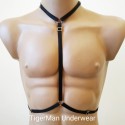 Harness Open Cup Bra with Choker and Rings black