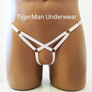 Harness Crotchless Panties with Rings white