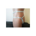 Harness Crotchless Panties with Rings blue