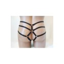 Harness Crotchless Panties with Rings black