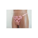 Harness Crotchless Panties with Rings pink