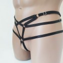 Harness Crotchless Panties with Rings black