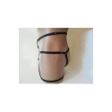 Harness Crotchless Panties with Rings and Leg Garter Belt black