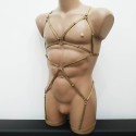 Bodysuit Harness with Leg Garter Belt bronze