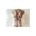 Bodysuit Harness with Leg Garter Belt black