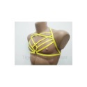 Harness Lingerie set with Open Cup Bra and Open Crotch Panties yellow