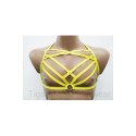 Harness Lingerie set with Open Cup Bra and Open Crotch Panties yellow