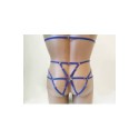 Bodysuit Harness with Open Crotch Panties and Rings blue